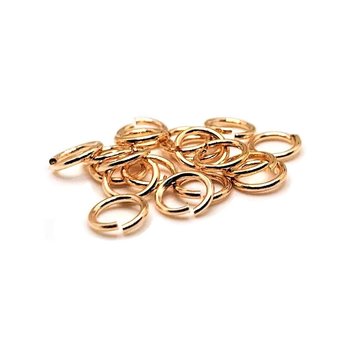 100, 500 or 1,000 Pieces: 6 mm Light Rose Gold Open Jump Rings, 21g