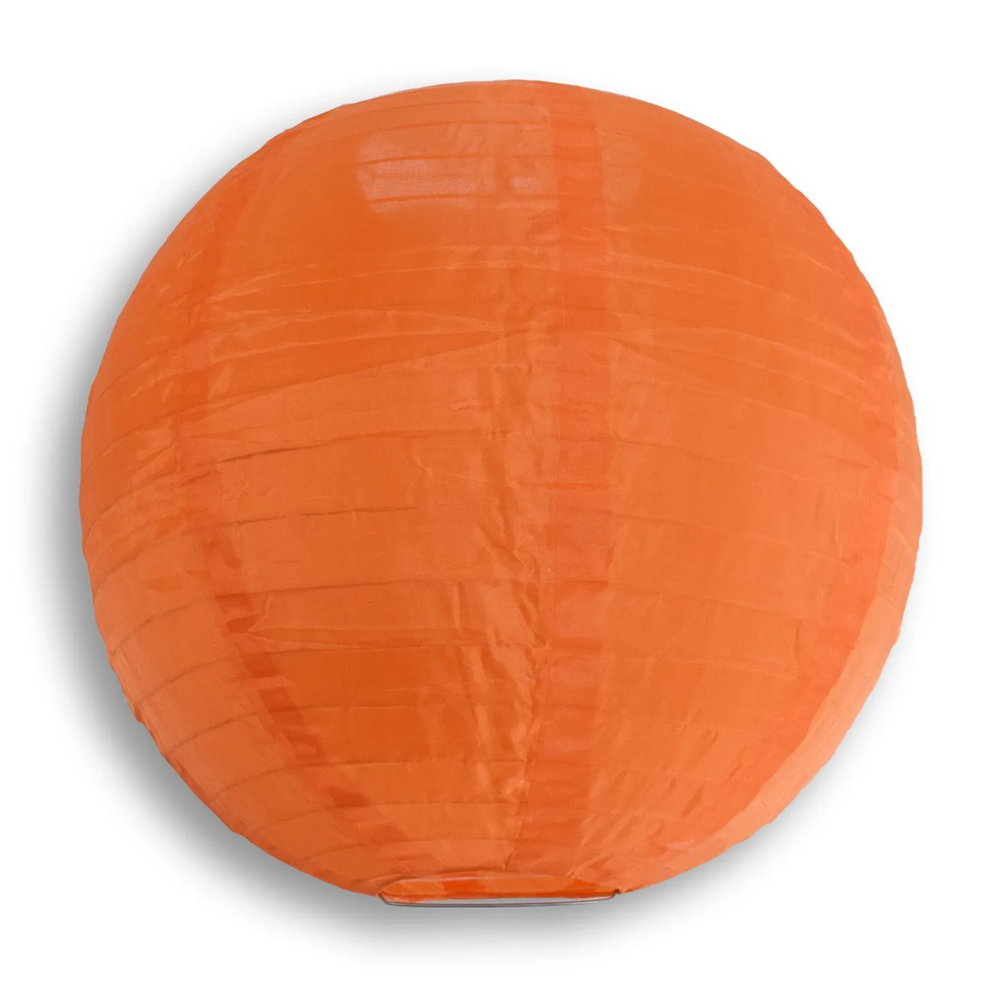 10" Orange Shimmering Nylon Lantern, Even Ribbing, Durable, Hanging