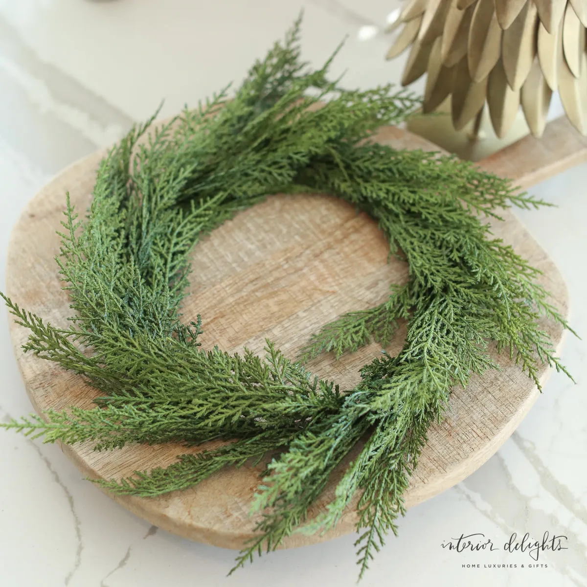 12in Cedar Wreath Candle Ring