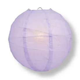 12" Lavender Round Paper Lantern, Crisscross Ribbing, Chinese Hanging Wedding & Party Decoration