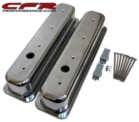 1987-97 CHEVY 5.0L & 5.7L TALL POLISHED ALUMINUM CENTER BOLT VALVE COVERS - SMOOTH