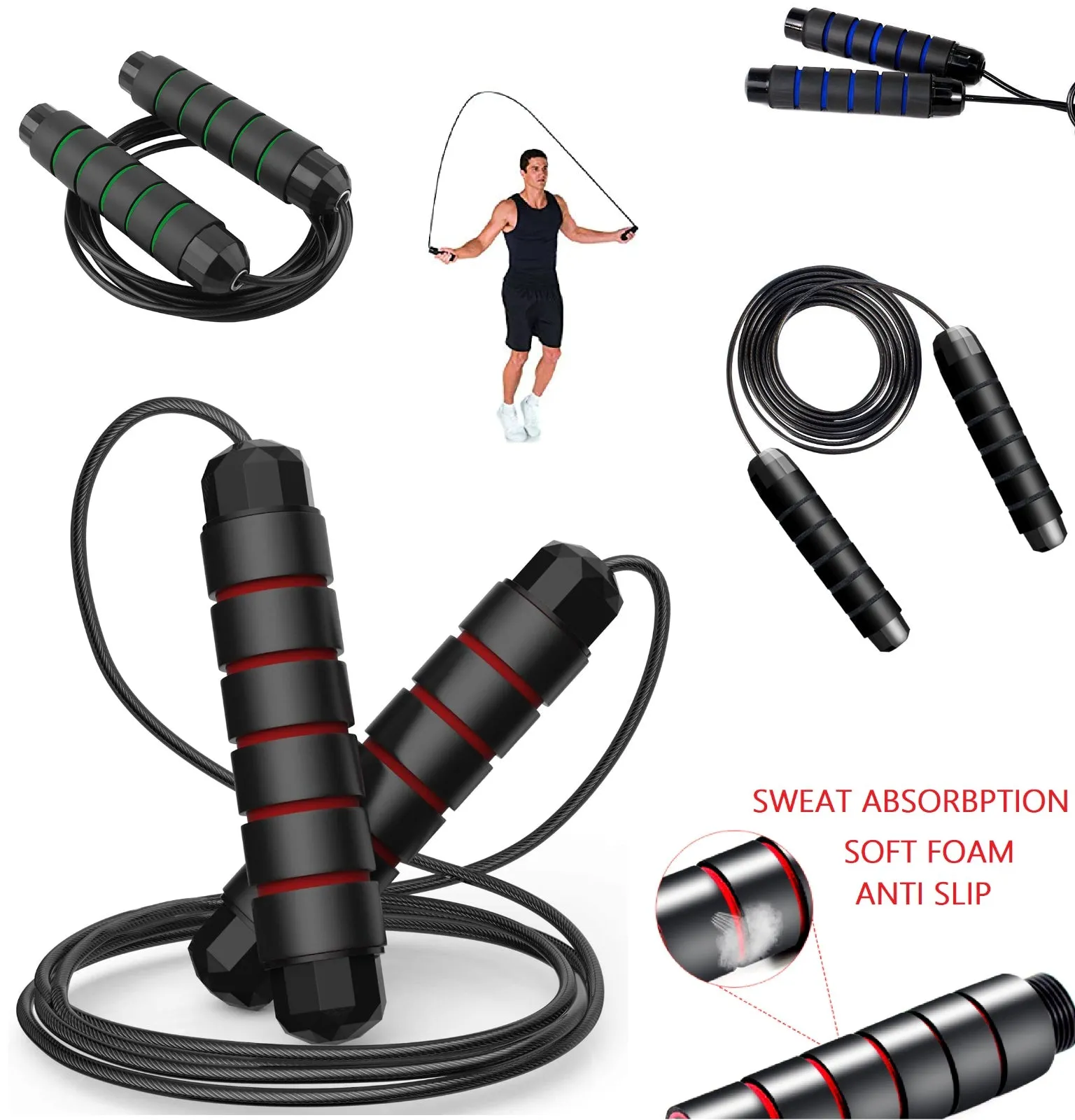 20 X Skipping Ropes Jump Rope Adjustable Fitness Cable Speed Bulk