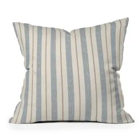 20" x 20" Little Arrow Design Co. Ivy Stripes Outdoor Throw Pillow Cream/Blue - Deny Designs