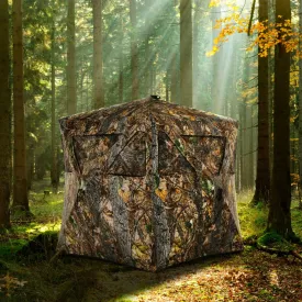 3 Person Portable Hunting Blind with Mesh Window and Ground Stakes-Size 1