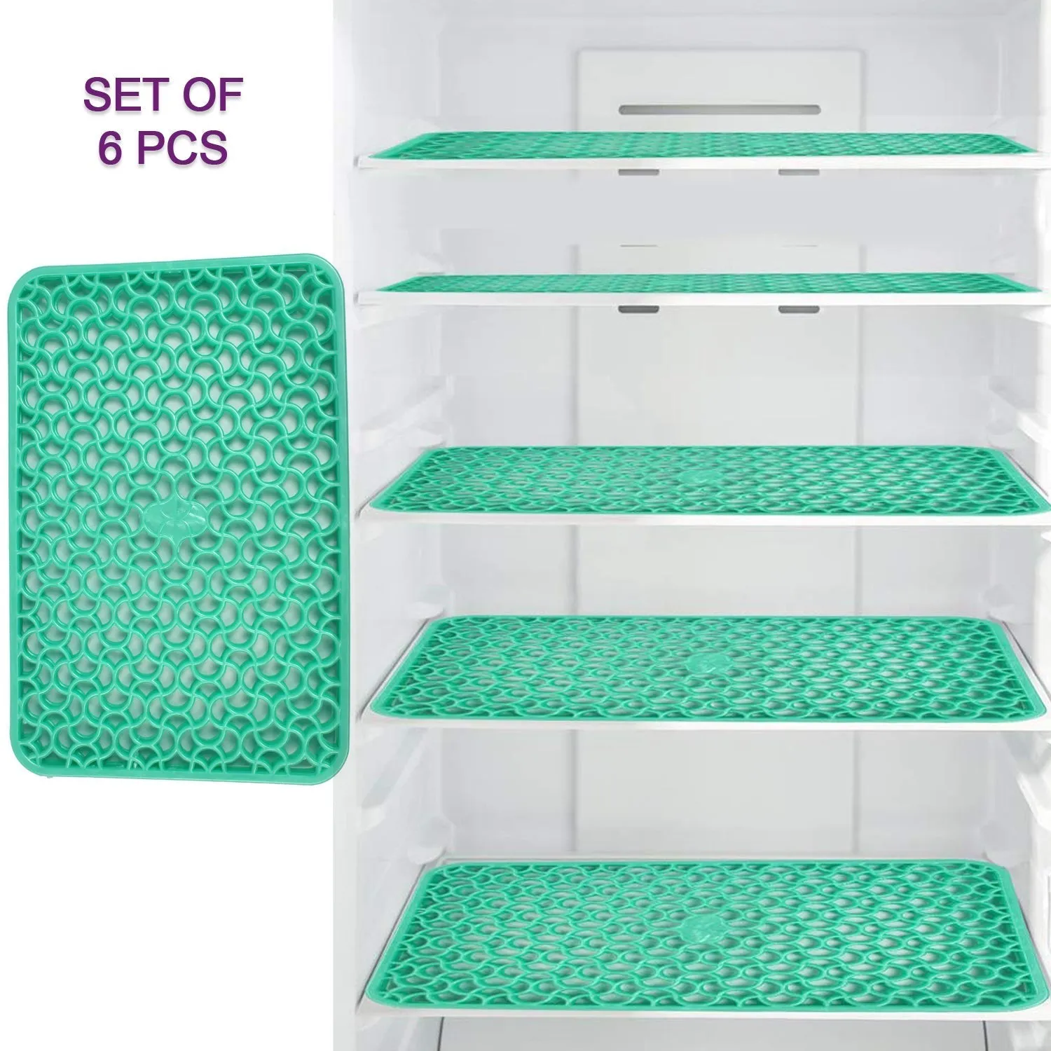 5237 Waterproof PVC Refrigerator Drawer Mats /  Multipurpose Mats / Fridge Mats Set of 6 Pcs