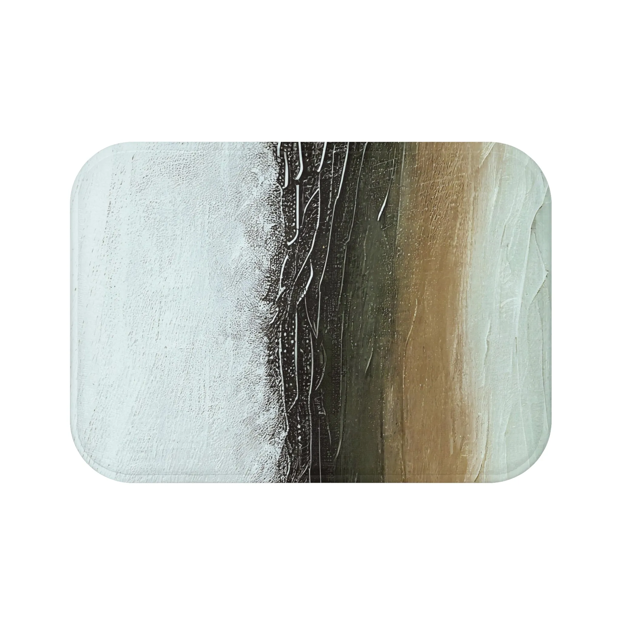 Abstract Bath, Kitchen Mat | Modern Ombre, Blue Beige, Grey