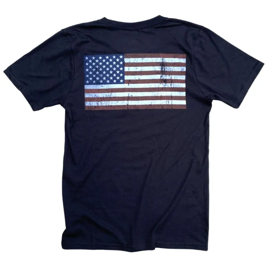 American Flag Patriotic T-Shirt - Black | Made in the USA