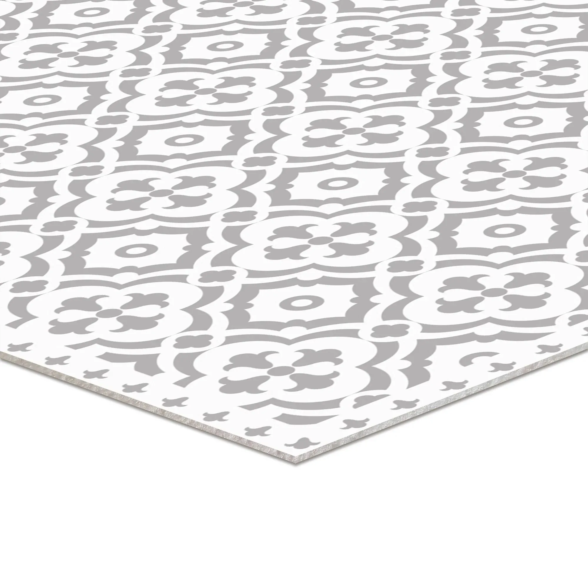 Antiquity Ceramics Light Grey & White Vinyl Floor Mat