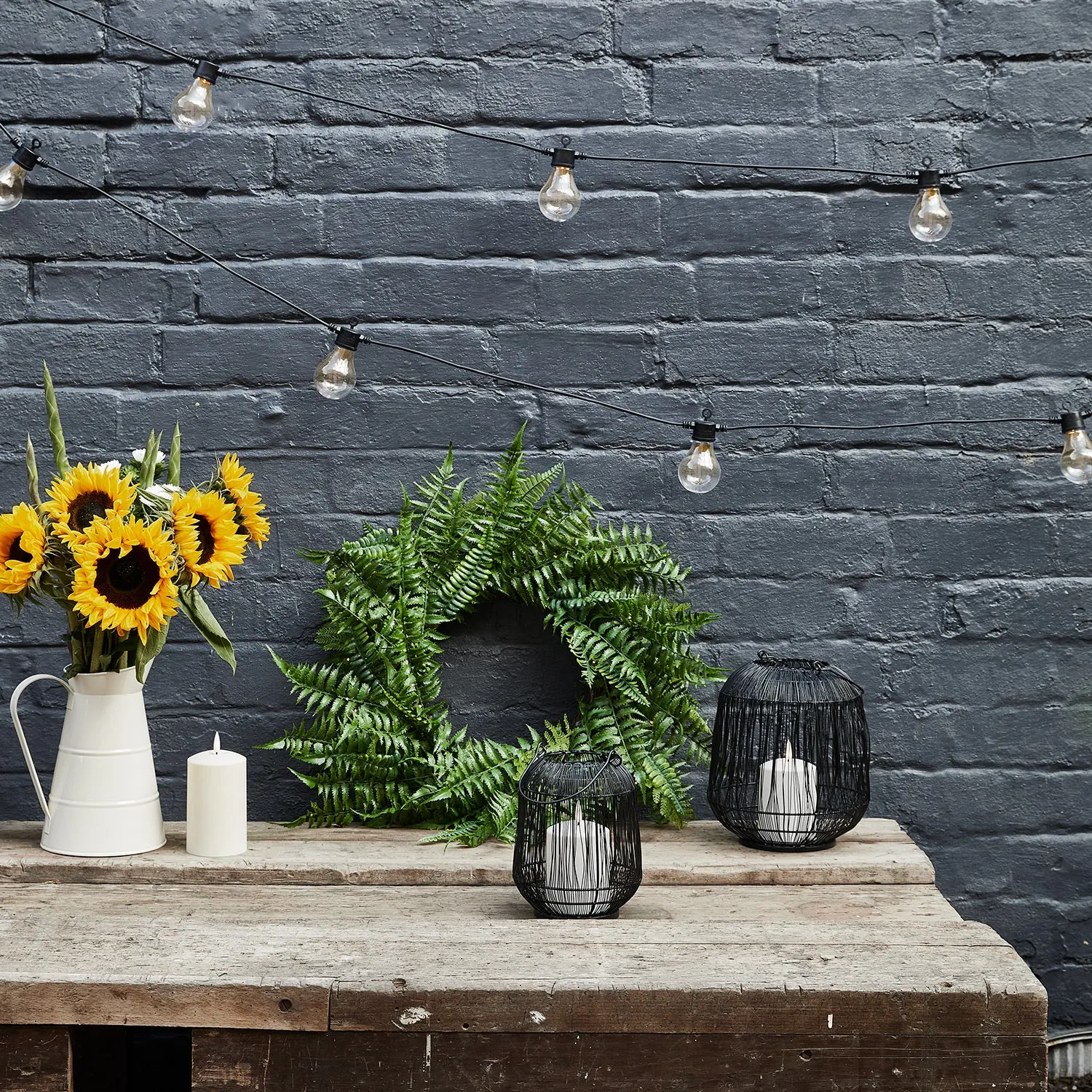 Antonio Black Garden Lantern Duo with TruGlow® Candles