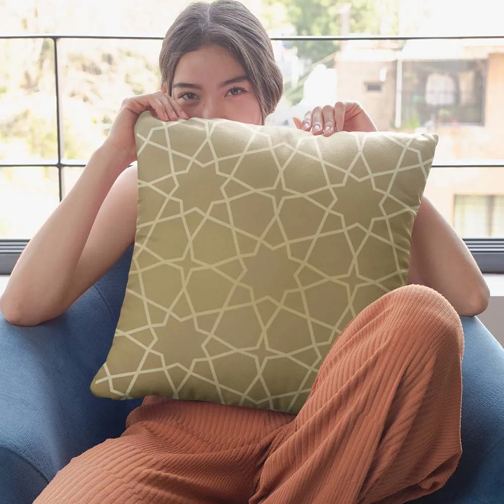 Arabesque gold coloured cushion covers