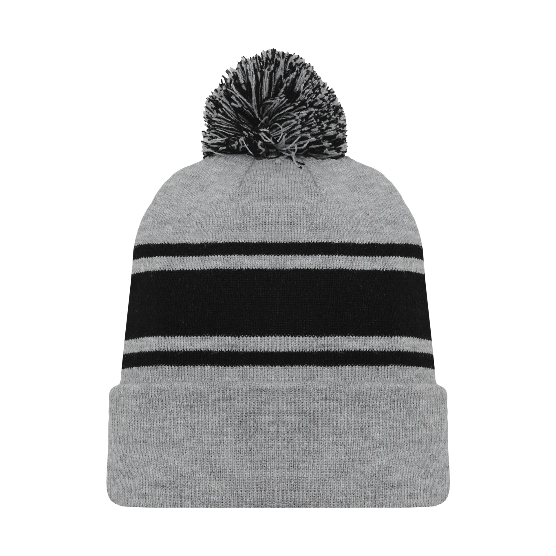 Athletic Knit (AK) A1830Y-920 Youth Heather Grey/Black Hockey Toque/Beanie