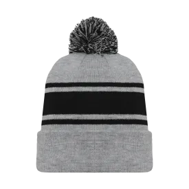 Athletic Knit (AK) A1830Y-920 Youth Heather Grey/Black Hockey Toque/Beanie