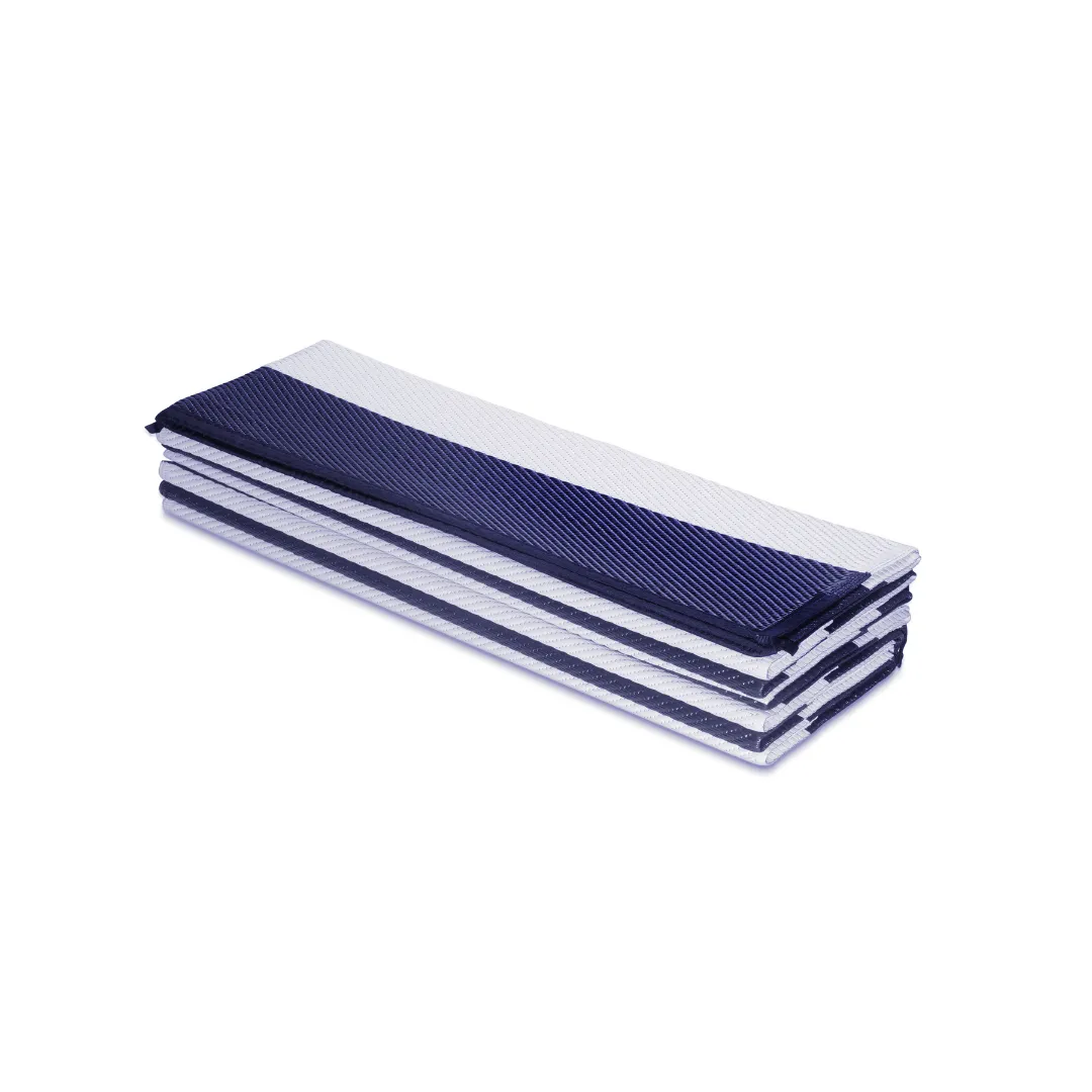 Brittany Blue & White Stripes Foldable Waterproof Large Camping Mat - 270x360 CM