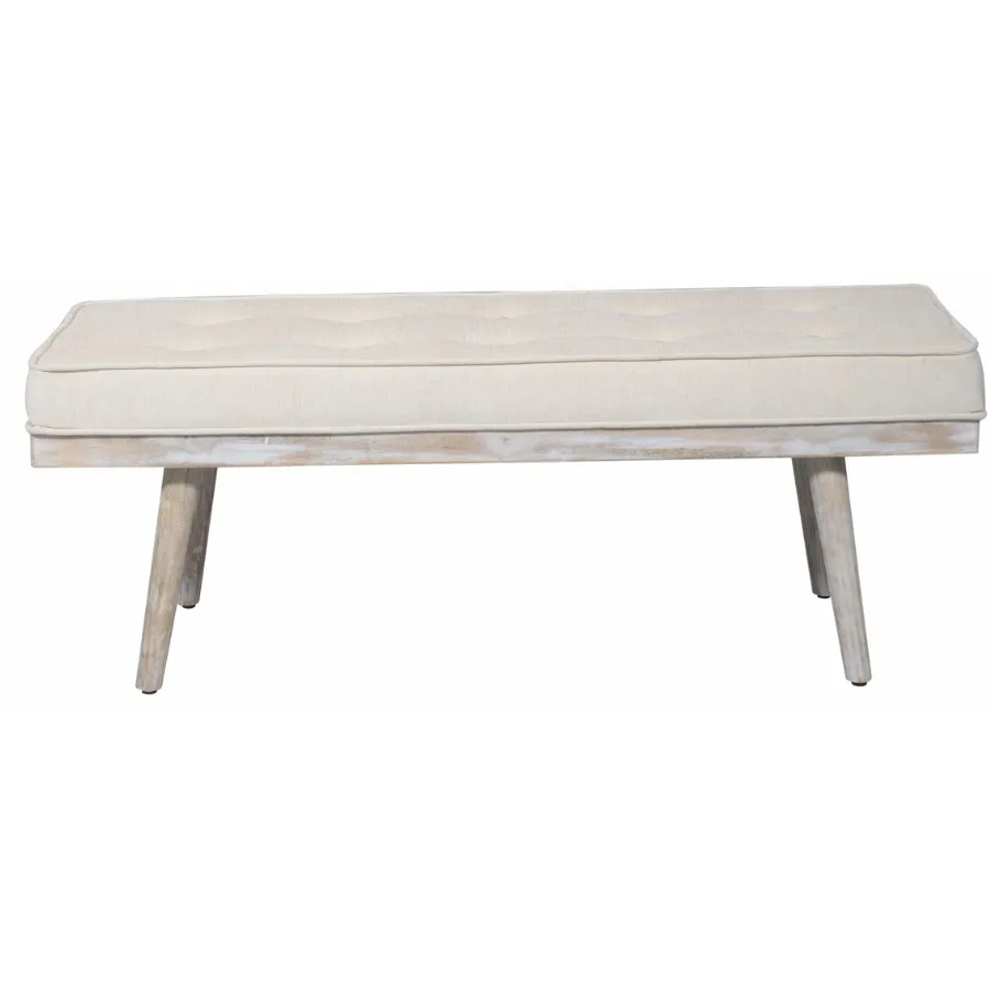 Capella Beige Upholstered Cushioned Dining Bench Seat - 120 Cm