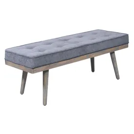 Capella Grey 2 Seater Upholstered Entryway Seating Cushioned Bench - 120 Cm