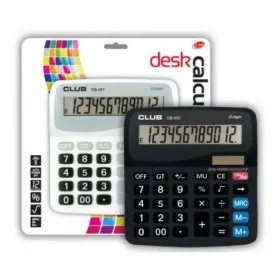 Club Large Student Solar Powered Desk Calculator - Black / White - 1 Colour Sent at Random