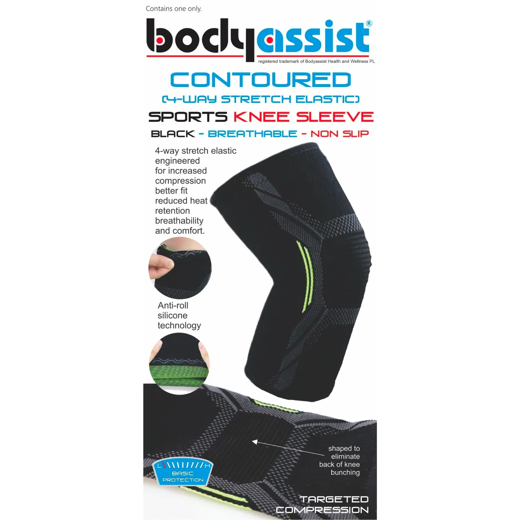 Contoured Sports Knee Sleeve - Body Assist (1)