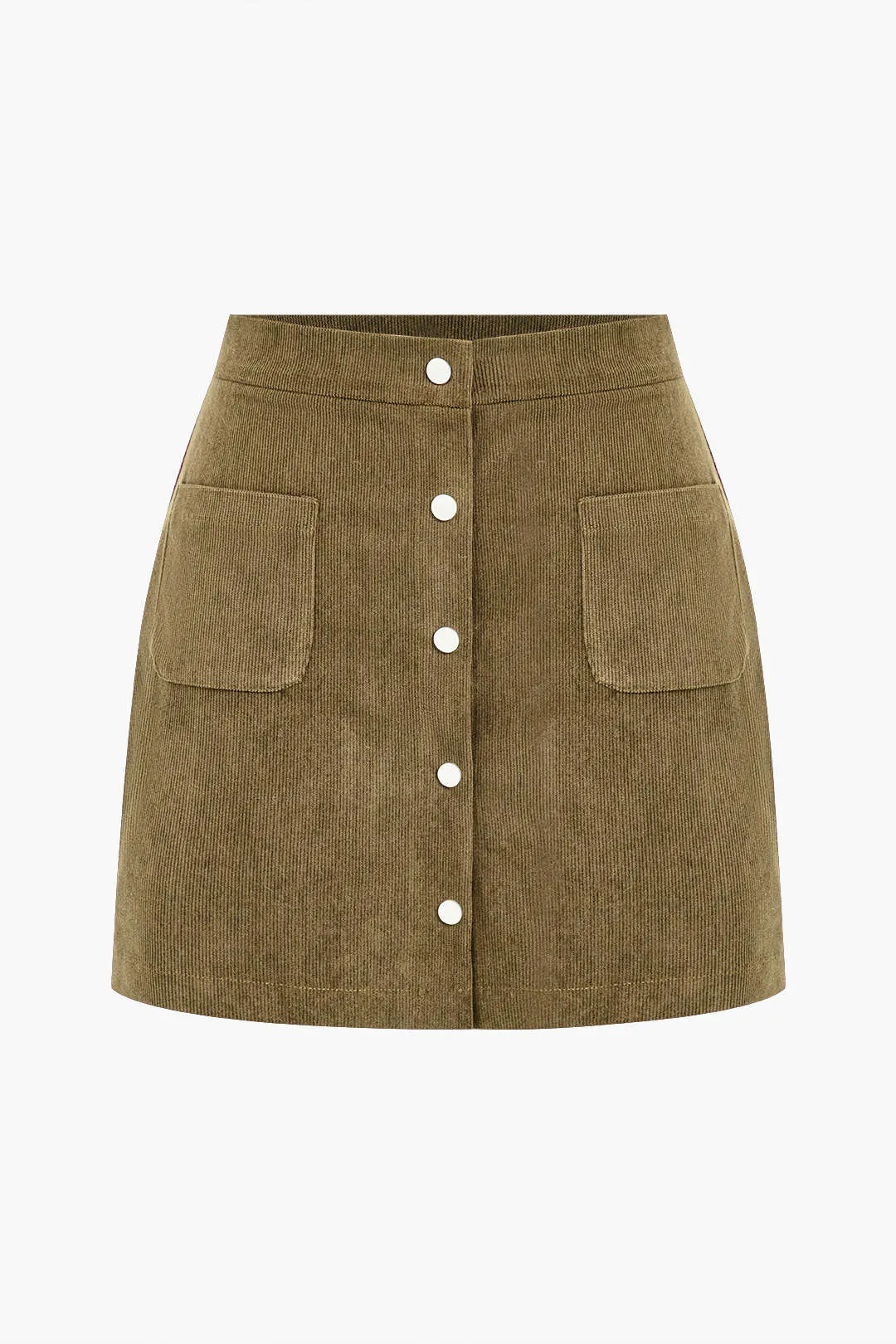 Corduroy Button Skirt