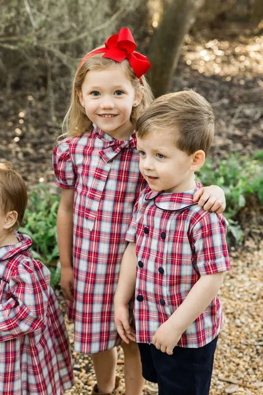 Cranberry W/ Navy Cord-Dressy Short Set