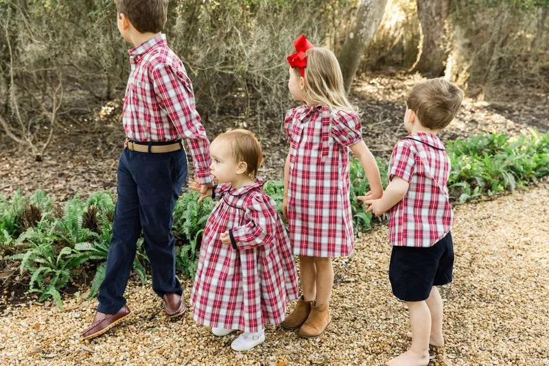 Cranberry W/ Navy Cord-Dressy Short Set