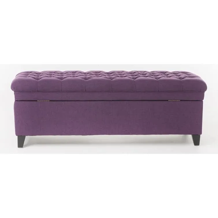 Delfina 2 Seater Fabric Storage Ottoman Bench Sette Pouffe Puffy for Foot Rest