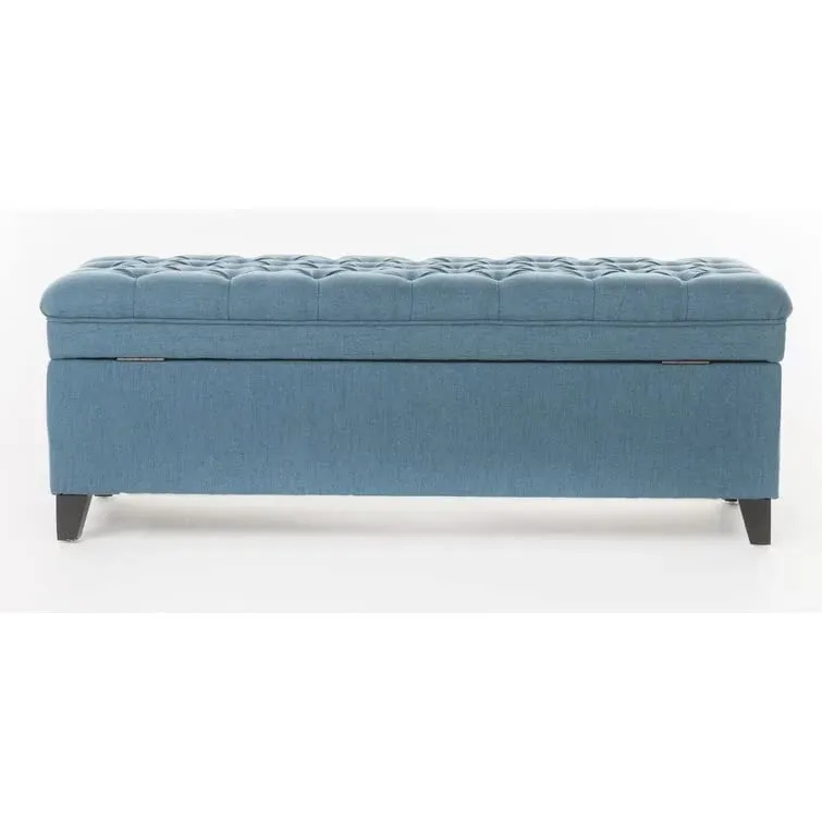 Delfina 2 Seater Fabric Storage Ottoman Bench Sette Pouffe Puffy for Foot Rest