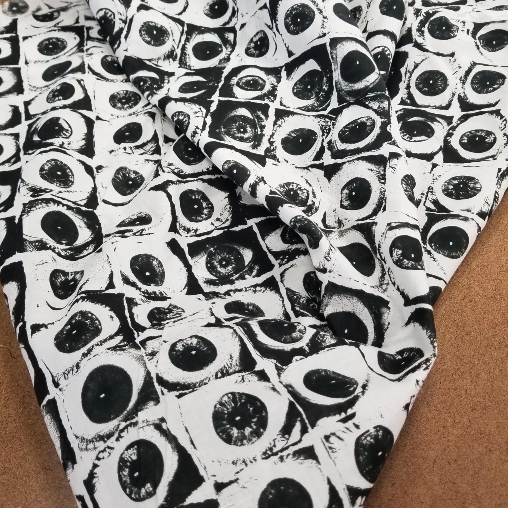 Designer Deadstock European Cotton Apparel "All Eyes One Me" woven- by the yard