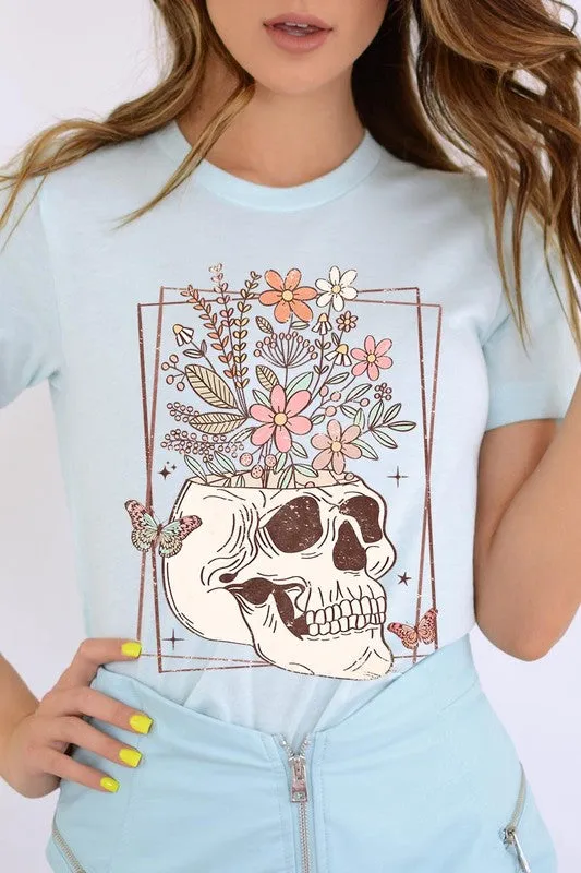 Floral Skull Graphic Tee