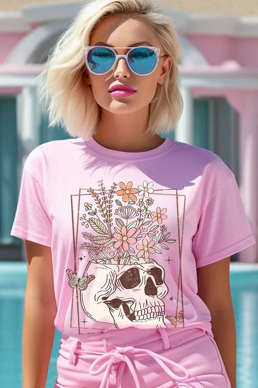 Floral Skull Graphic Tee