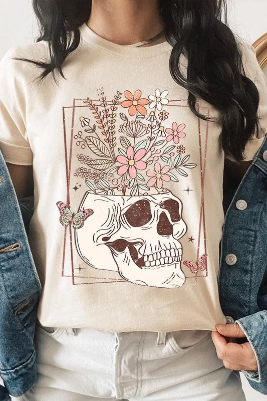 Floral Skull Graphic Tee