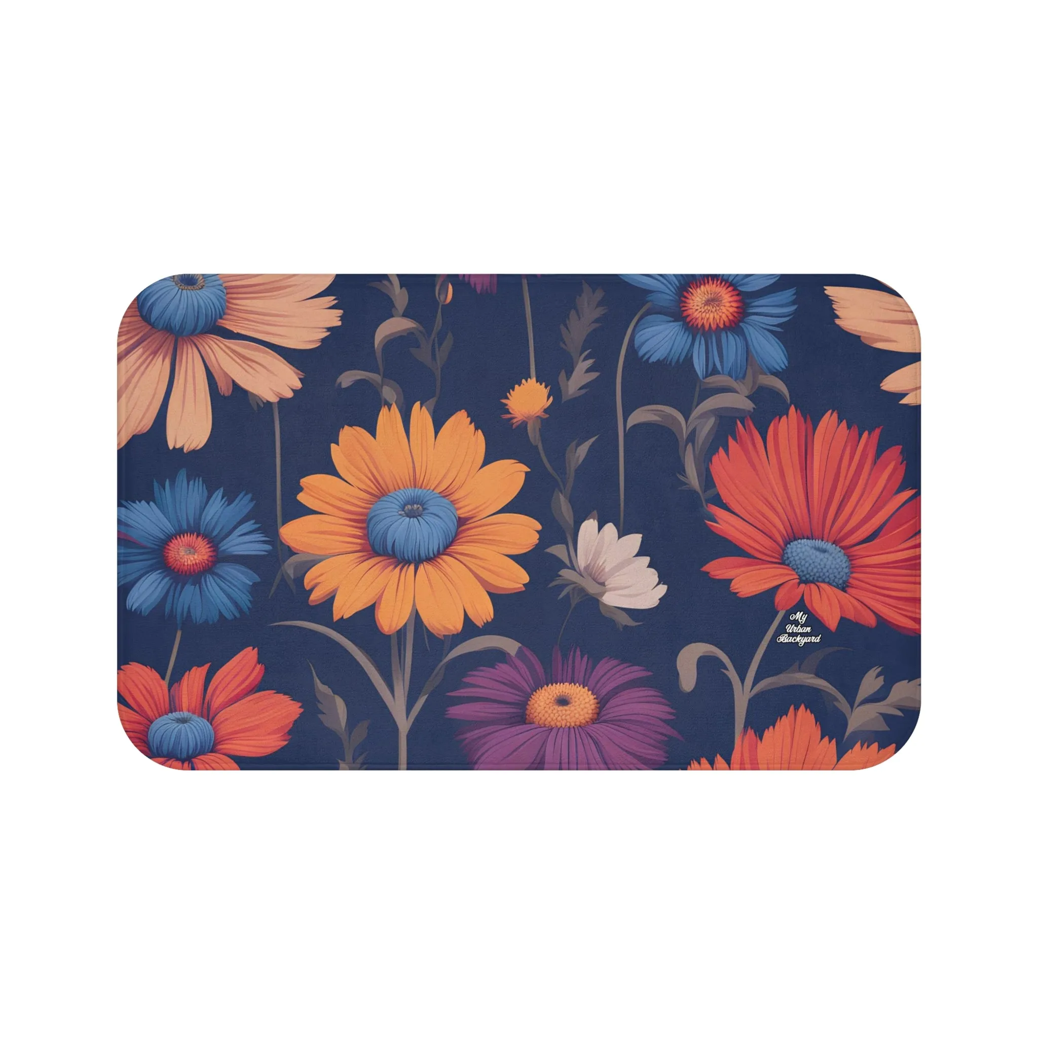 Fun Wildflowers, Memory Foam Bath Mat - Cozy Bathroom Essential