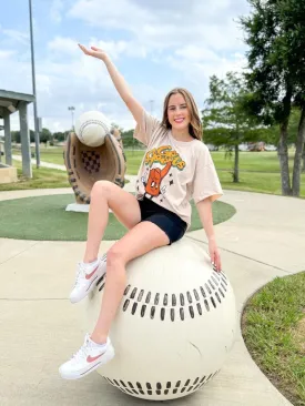 'Go Sports' on Beige Crewneck Tee