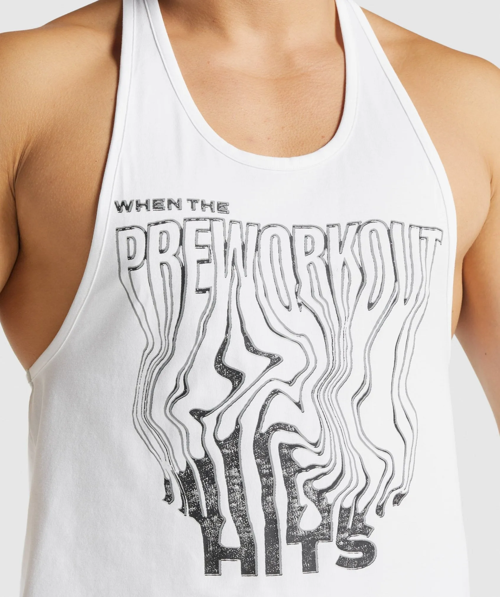 Gymshark Pre-Workout Stringer - White