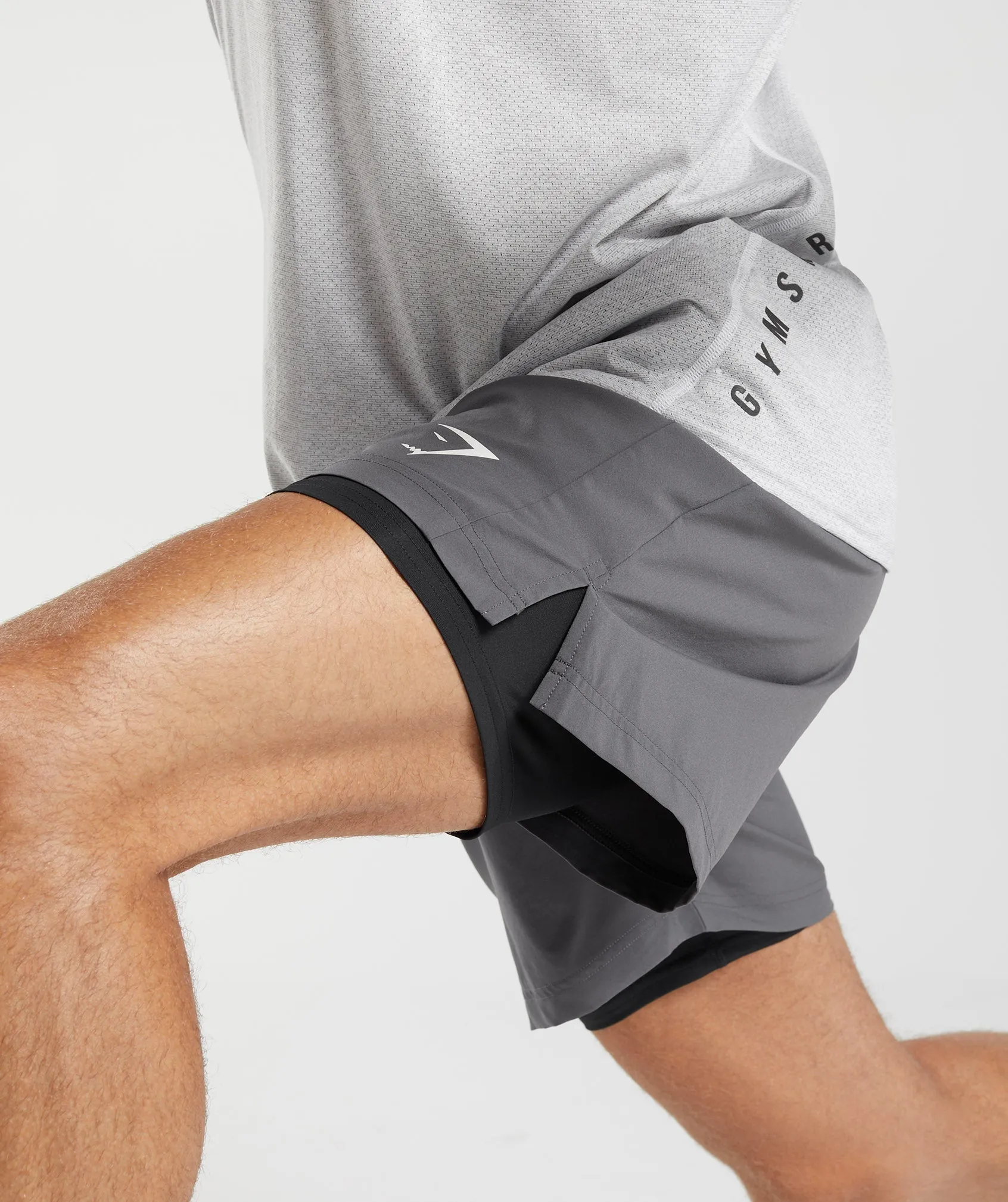 Gymshark Sport 7" 2 In 1 Shorts - Silhouette Grey/Black