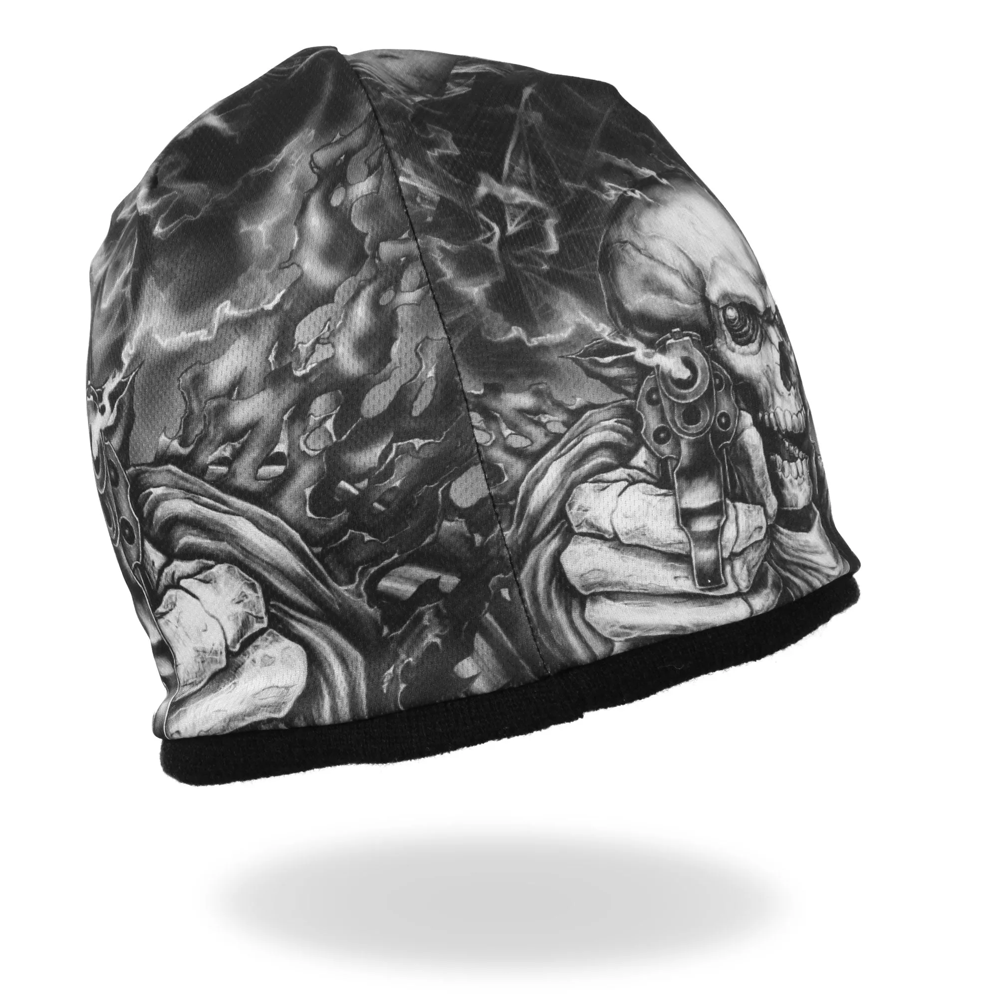 Hot Leathers KHC1037 Smoking Gun Skull Soft Beanie