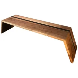 Italian Minimalist Monolithic Oak Bench