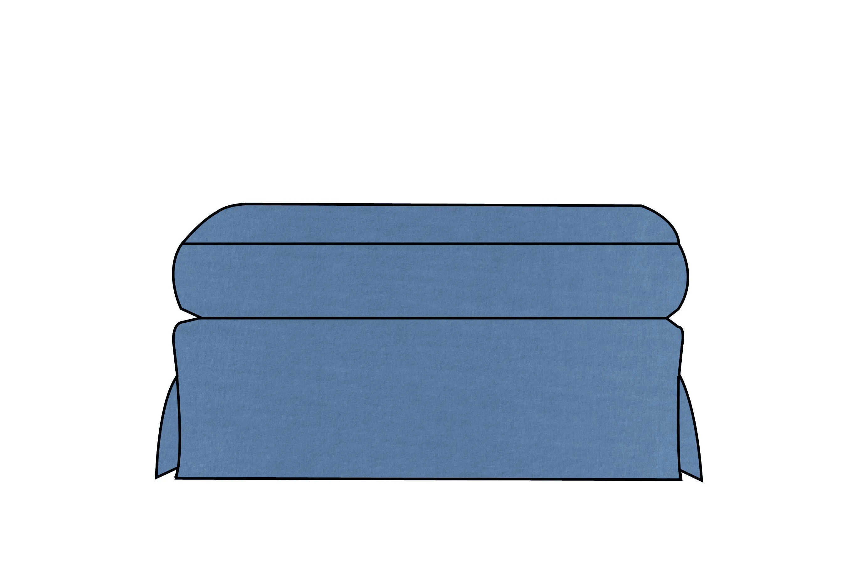 Kate | Bench Footstool Extra Loose Cover | Capri Blue