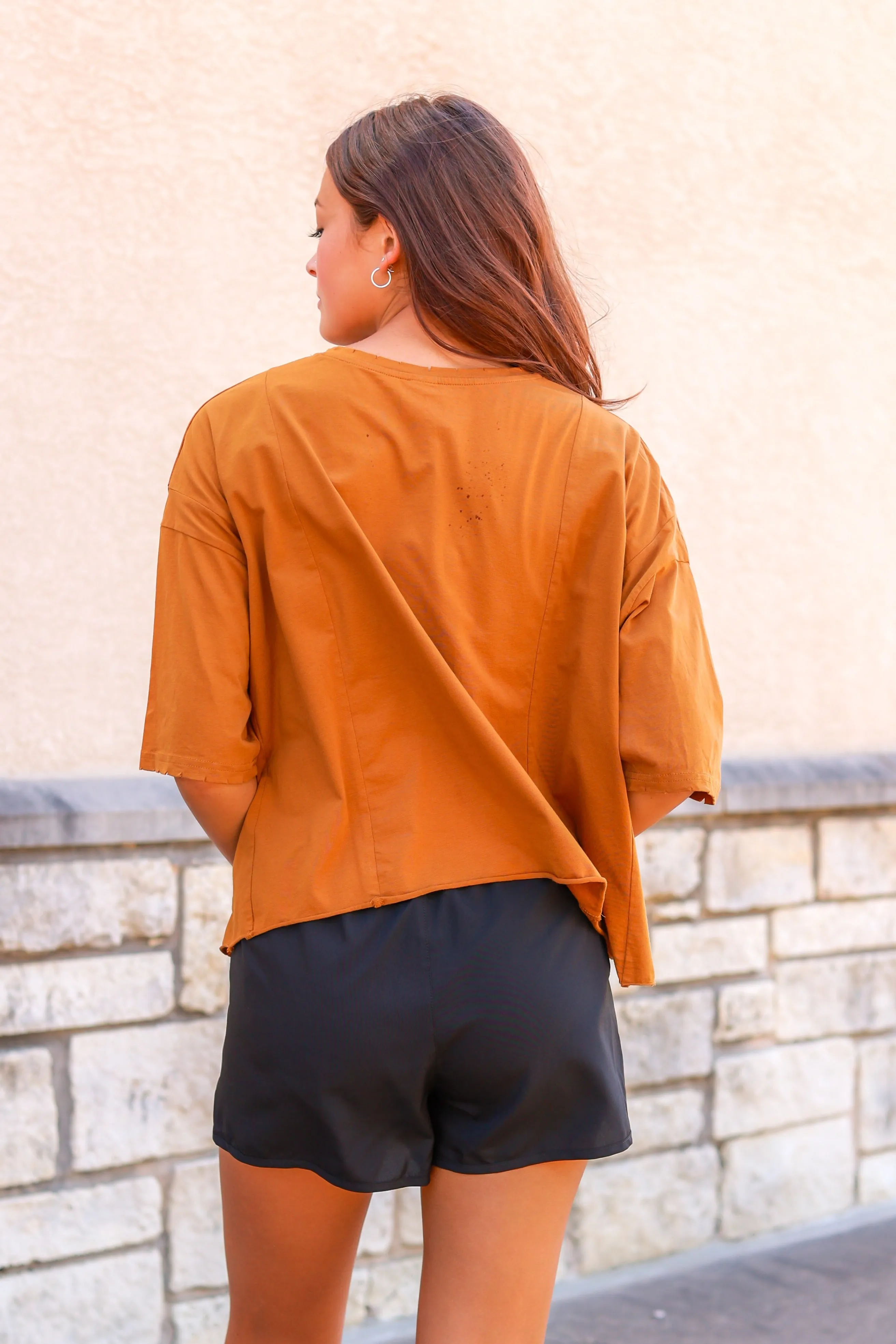 Keepin' The West Wild On Perfect Company Boxy Crop in Tan