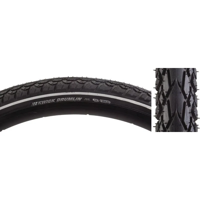 Kenda Kwick Drumlin Tire - 700 x 45, Clincher, Wire, Black/Reflective, 60tpi