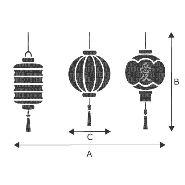 Lanterns Border Stencil