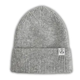 Light Grey Flat Knit Beanie