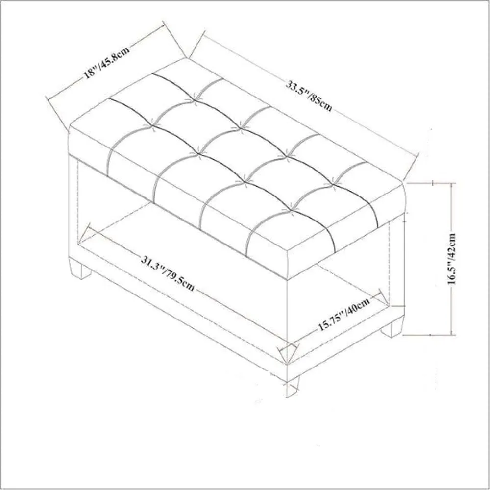 Lucas 1 Seater Leatherette Bench With Storage