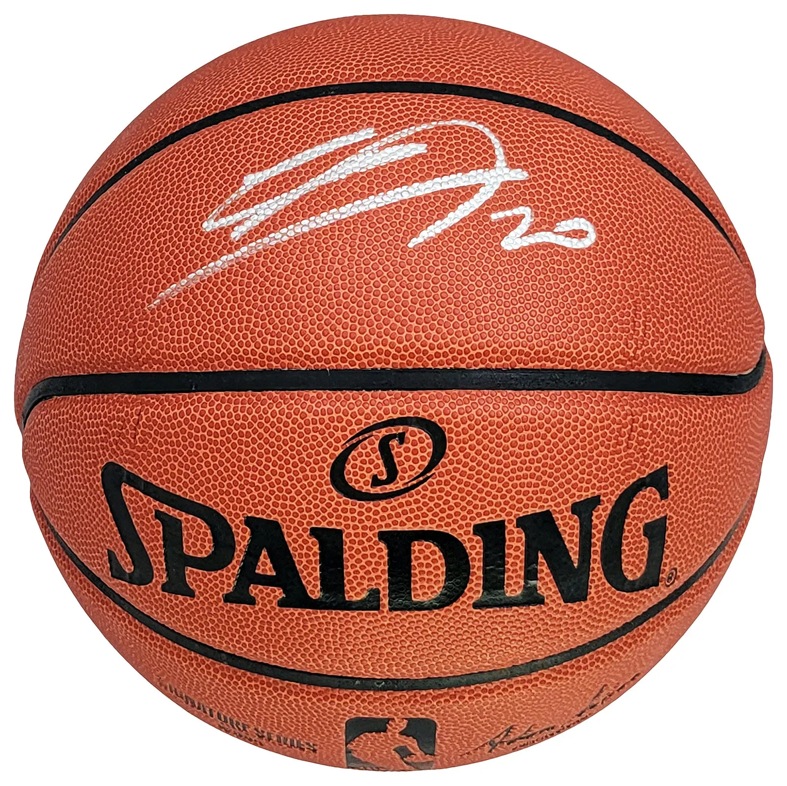 Manu Ginobili Autographed Official Spalding Signature Series Basketball San Antonio Spurs Beckett BAS Witness Stock #211904