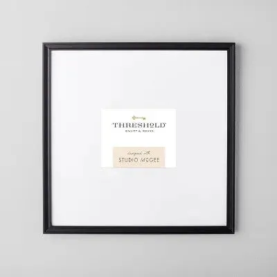 New - 20" x 20" Matted to 5" x 7" Gallery Single Image Frame Black - Threshold designed with Studio McGee