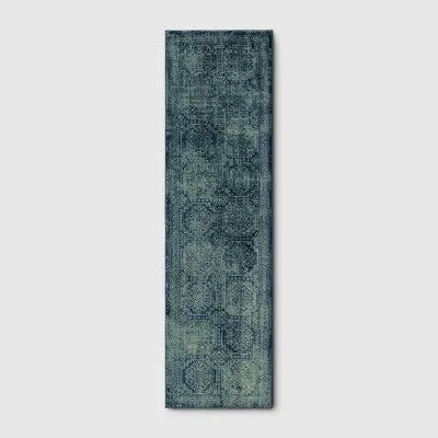 New - 2'x7' Runner Overdyed Rug Turquoise - Threshold