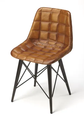 Patty Leather Side Chair in Medium Brown  5380344