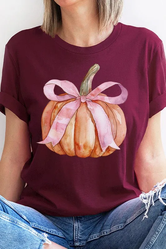 Pumpkin Pink Bow Graphic Tee