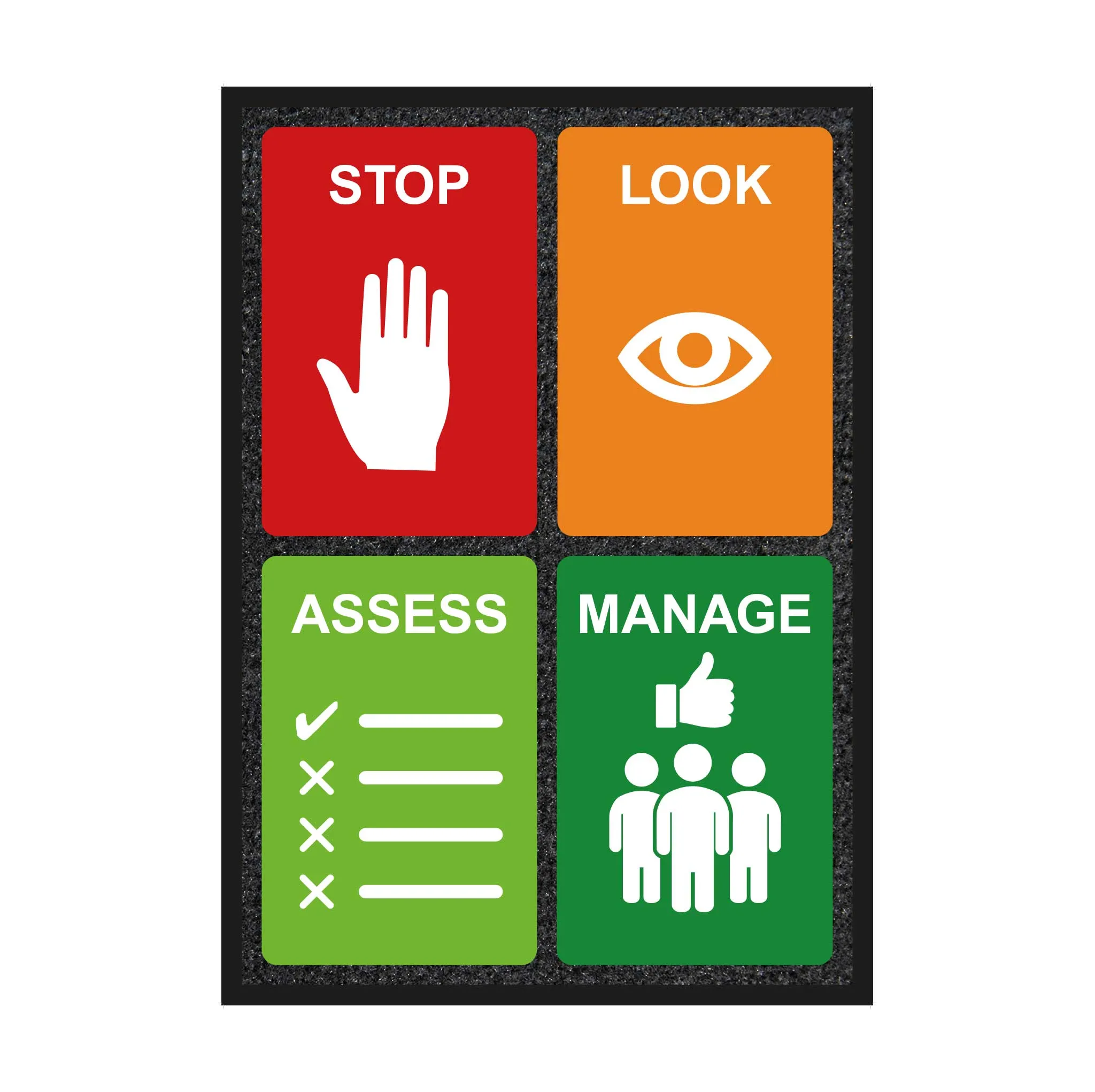 Stop Look Assess Manage SLAM Safety Mat 850mm x 1200mm