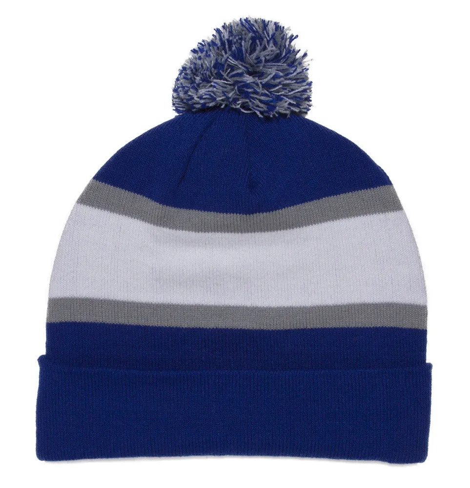 TopHeadwear Blank Winter Cuffed Beanies w/ Pom