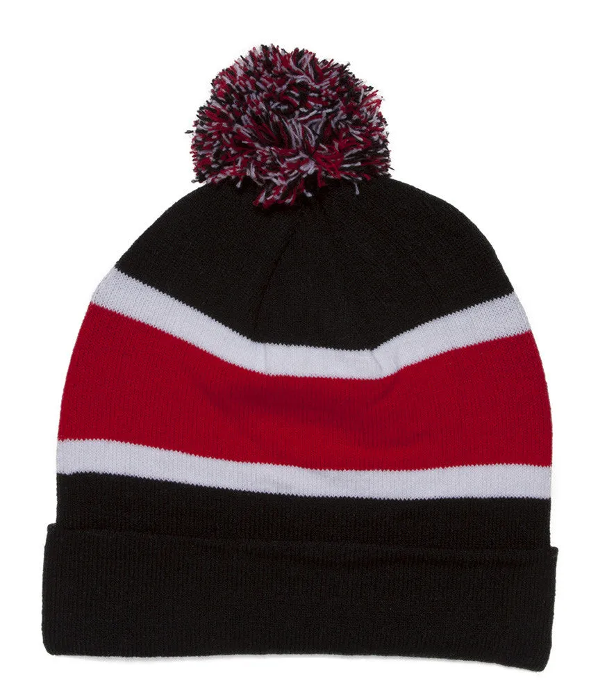 TopHeadwear Blank Winter Cuffed Beanies w/ Pom